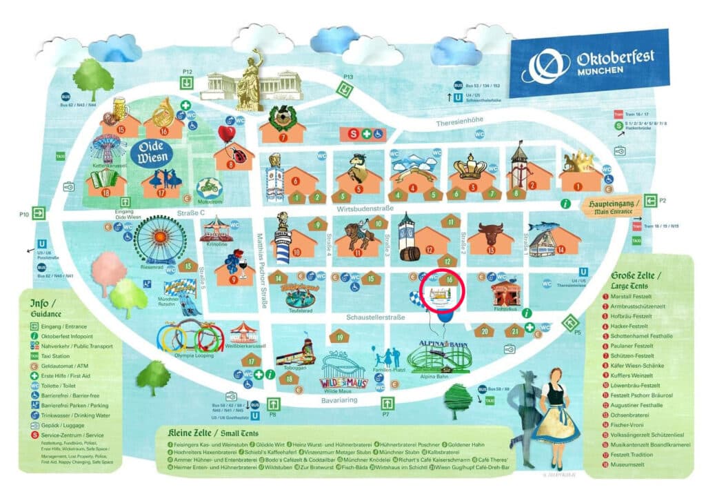 Lageplan der Heimer Entenbraterei auf dem Oktoberfest
